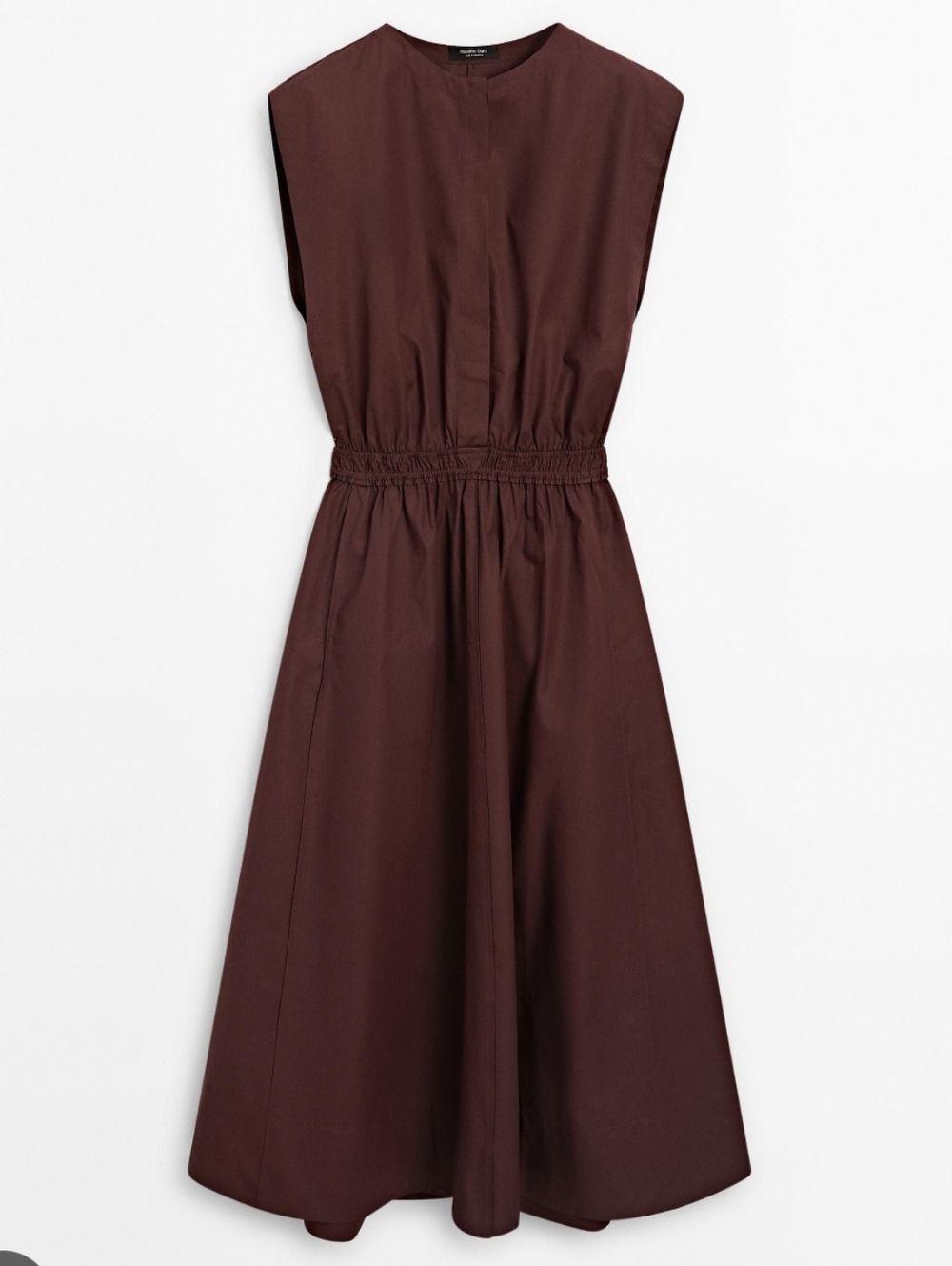 Massimo Dutti Chocolate Brown Midi Shirt Dress Size M